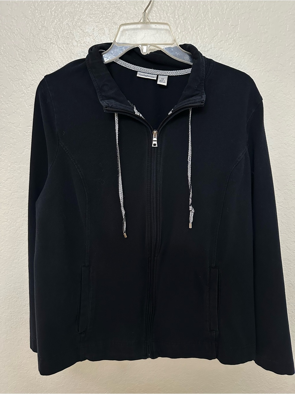 Croft & Barrow Women’s plus size Black Full Zip Jacket Hooded